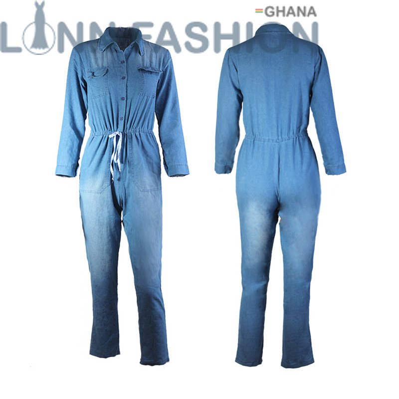 Casual Women Playsuit Long Sleeve Jumpsuit Romper Shirt Top Trousers Pants - Image 4