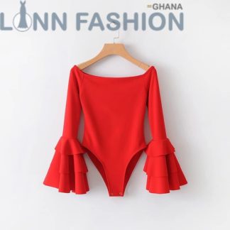 Sexy Off Shoulder Body Shirt Blouse Women Butterfly Sleeve Solid Color Elastic Slim Bottoming Shirt Femme Tops