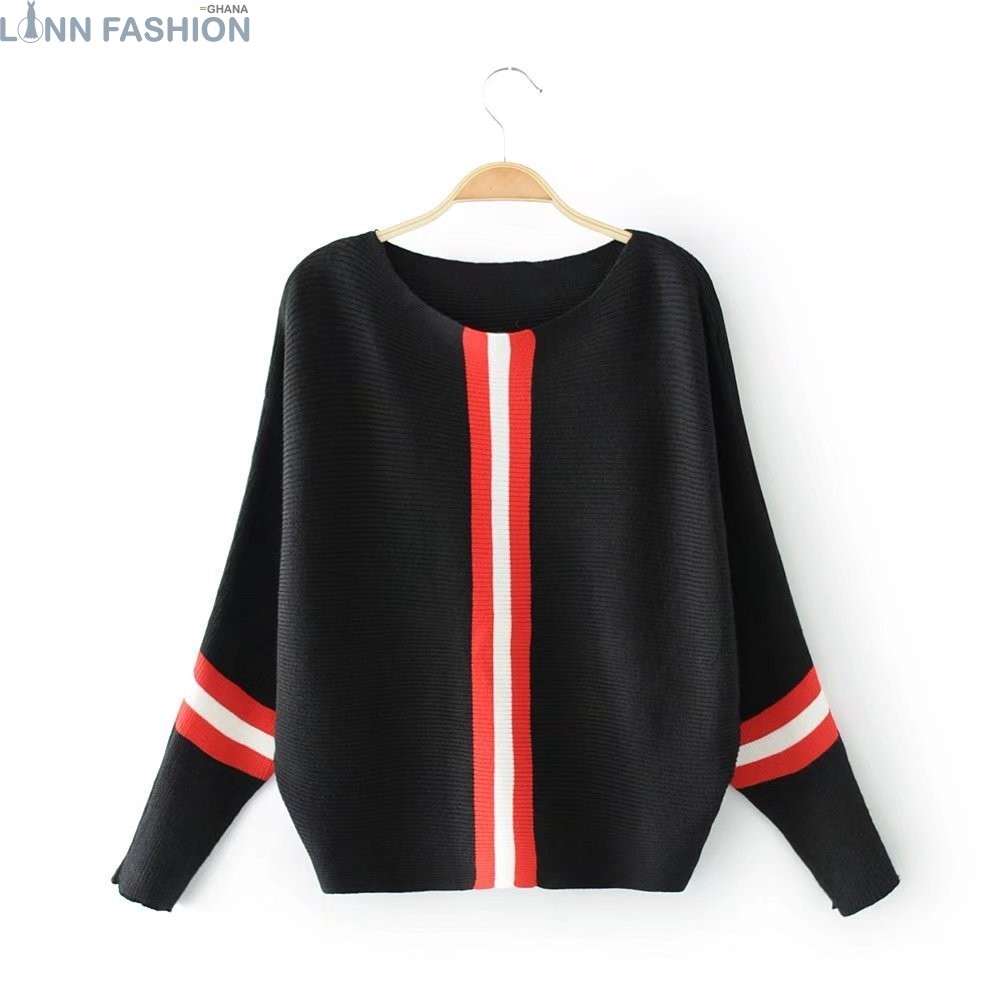 2018 New Winter Women Sweaters Fashion O-Neck Batwing Striped Pullovers Plus Size Loose Sweaters Female Jumper Tops - Image 6