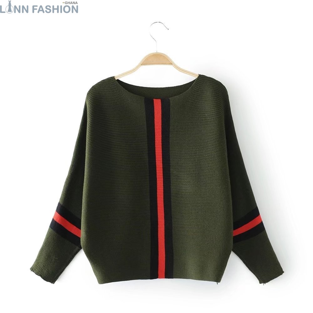 2018 New Winter Women Sweaters Fashion O-Neck Batwing Striped Pullovers Plus Size Loose Sweaters Female Jumper Tops - Image 5