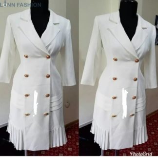 2019 Classic Overcoat with Print Design Double Buttons Design