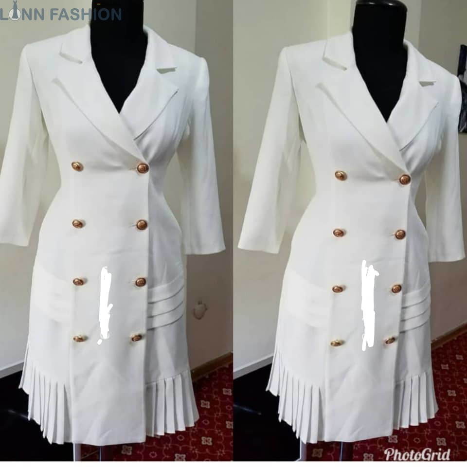 2019 Classic Overcoat with Print Design Double Buttons Design