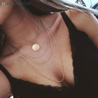 Hot Fashion Gold Color Multilayer Coin Tassels Necklaces