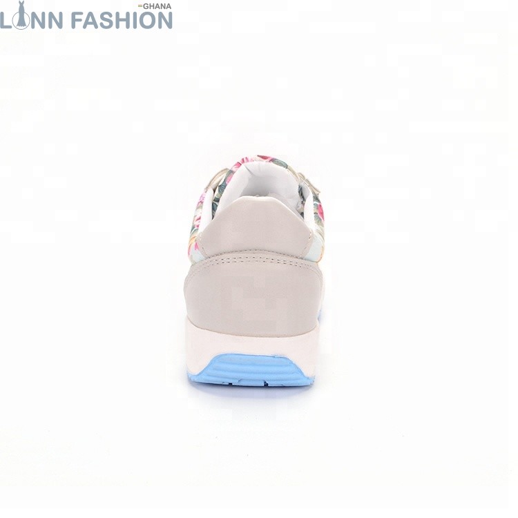 Floral Print Low Top Lace-up Muticolor Plimsolls Sneakers - Image 5