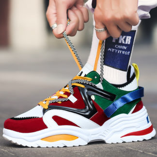 实拍图：网面老爹鞋男潮鞋运动休闲男鞋情侣鞋韩版ins超火跑步鞋