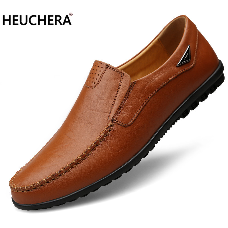 Genuine Leather Men Casual Shoes Luxury Brand 2019 Mens Loafers Moccasins Breathable Slip on Black Driving Shoes Plus Size 38-47 - Image 3