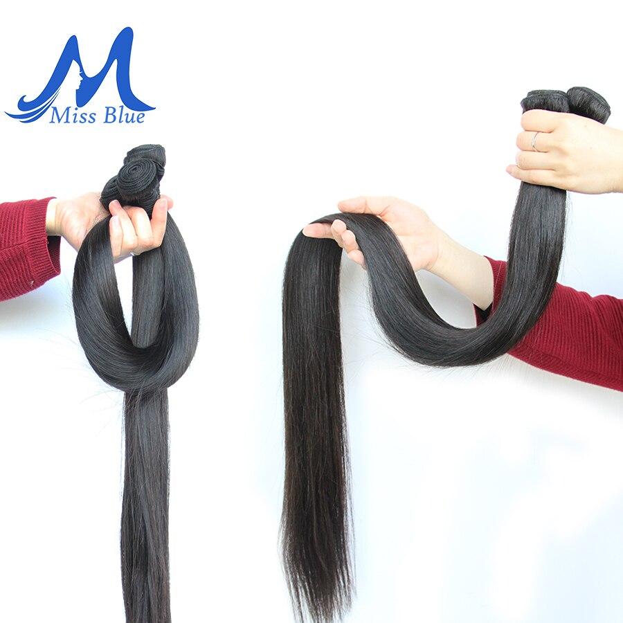 Missblue 8-34 36 38 40 Inch Brazilian Hair Weave Bundles Straight 100% Human Hair 3/4 Bundles Natural Color Remy Hair Extensions - Image 2