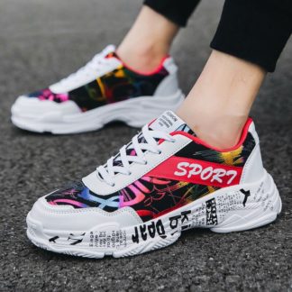 Summer White shoes men's trend canvas shoes print men sneaker Spring Autumn Thick bottom Vulcanized shoes