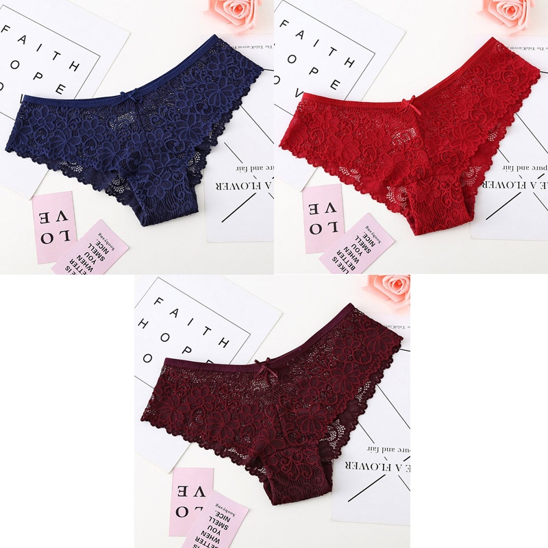 3 Pcs Panties For Woman Underwear Sexy Lace Breathable Female Panty Hollow Transparent Briefs Sexy Underwear Women M-XL BANNIROU - Image 22