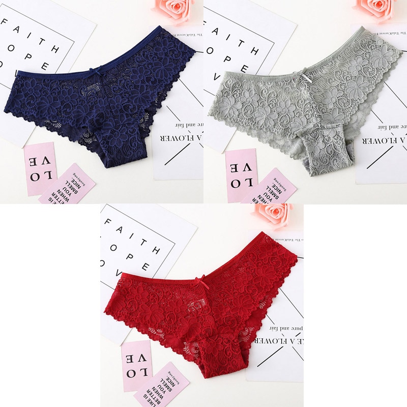 3 Pcs Panties For Woman Underwear Sexy Lace Breathable Female Panty Hollow Transparent Briefs Sexy Underwear Women M-XL BANNIROU - Image 19