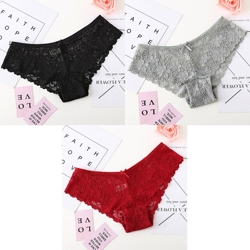 3 Pcs Panties For Woman Underwear Sexy Lace Breathable Female Panty Hollow Transparent Briefs Sexy Underwear Women M-XL BANNIROU - Image 23