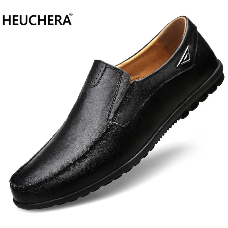 Genuine Leather Men Casual Shoes Luxury Brand 2019 Mens Loafers Moccasins Breathable Slip on Black Driving Shoes Plus Size 38-47 - Image 2
