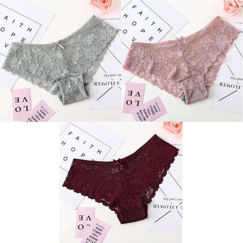 3 Pcs Panties For Woman Underwear Sexy Lace Breathable Female Panty Hollow Transparent Briefs Sexy Underwear Women M-XL BANNIROU - Image 7