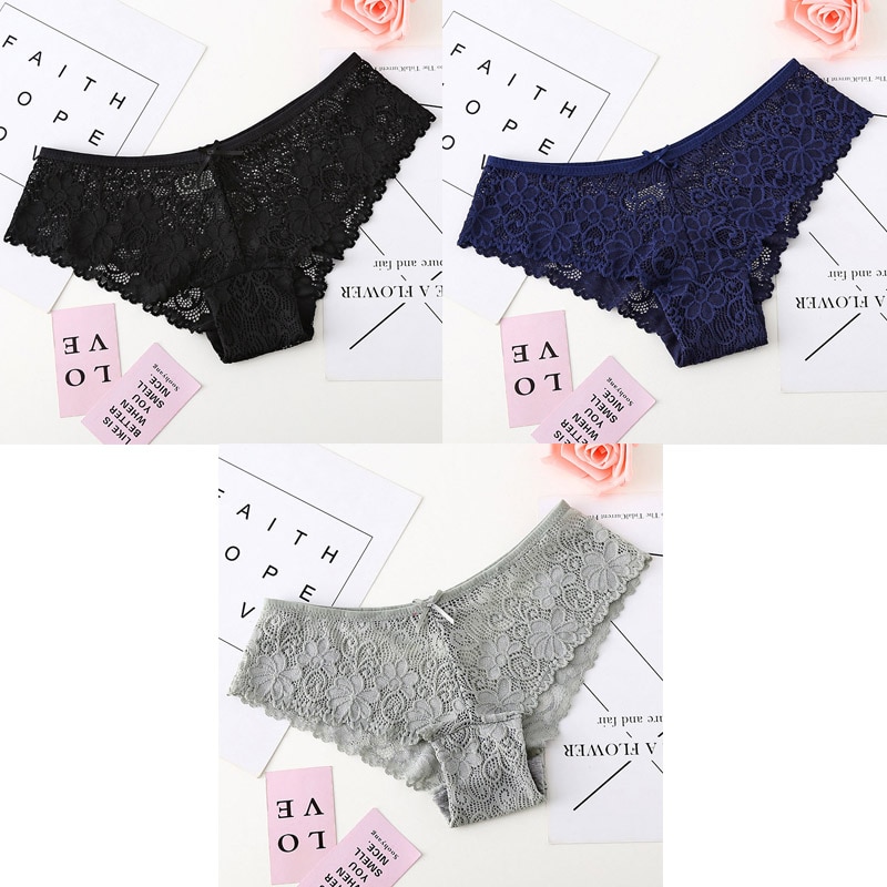 3 Pcs Panties For Woman Underwear Sexy Lace Breathable Female Panty Hollow Transparent Briefs Sexy Underwear Women M-XL BANNIROU - Image 24