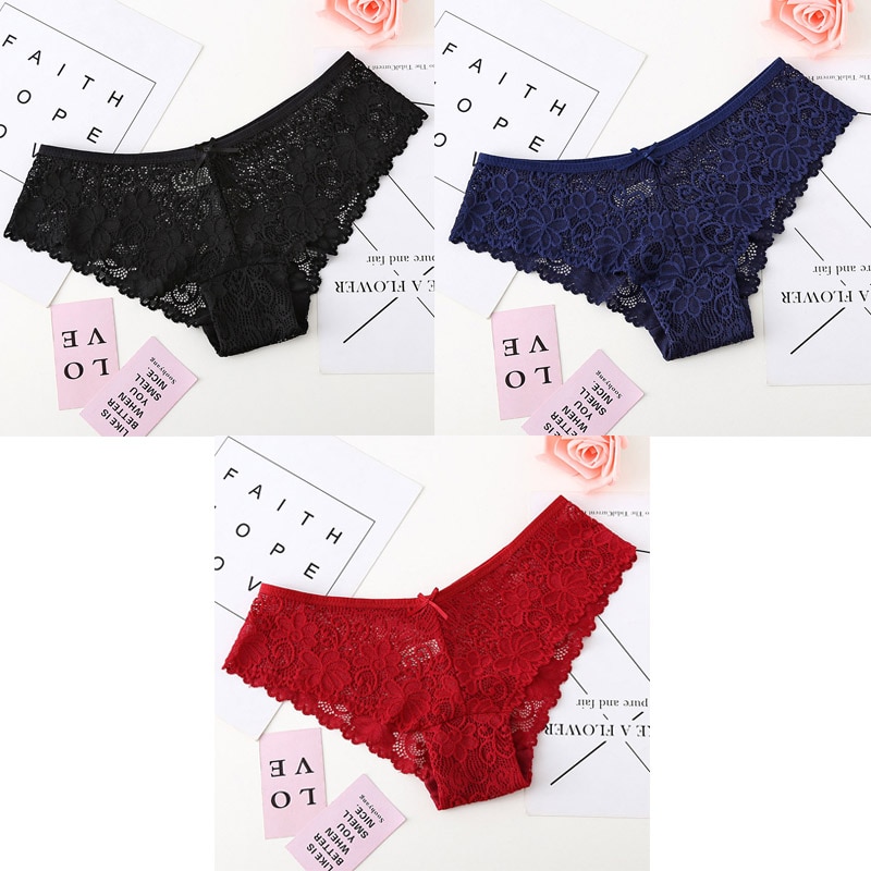 3 Pcs Panties For Woman Underwear Sexy Lace Breathable Female Panty Hollow Transparent Briefs Sexy Underwear Women M-XL BANNIROU - Image 21