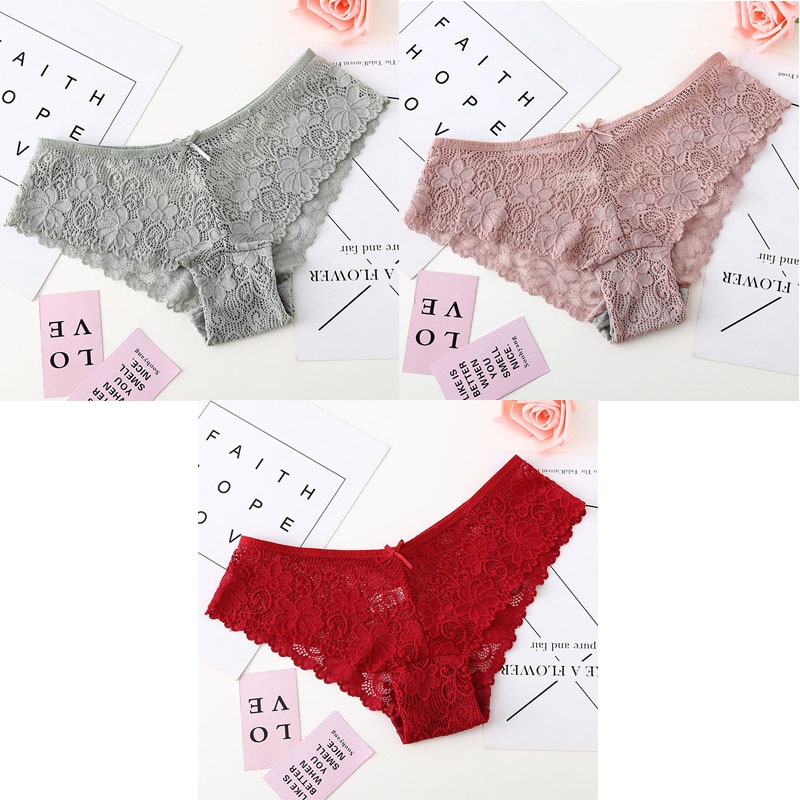 3 Pcs Panties For Woman Underwear Sexy Lace Breathable Female Panty Hollow Transparent Briefs Sexy Underwear Women M-XL BANNIROU - Image 13