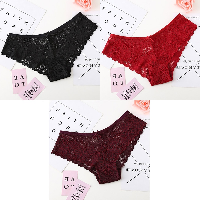 3 Pcs Panties For Woman Underwear Sexy Lace Breathable Female Panty Hollow Transparent Briefs Sexy Underwear Women M-XL BANNIROU - Image 14