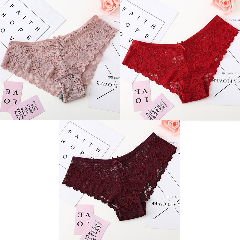 3 Pcs Panties For Woman Underwear Sexy Lace Breathable Female Panty Hollow Transparent Briefs Sexy Underwear Women M-XL BANNIROU - Image 16
