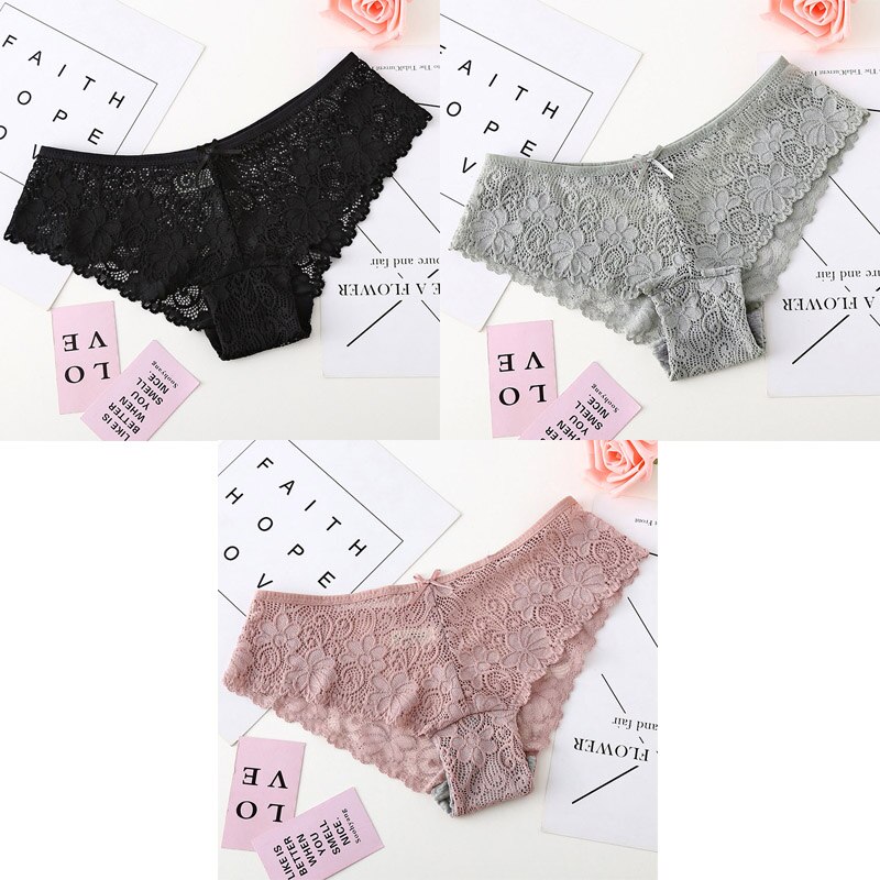 3 Pcs Panties For Woman Underwear Sexy Lace Breathable Female Panty Hollow Transparent Briefs Sexy Underwear Women M-XL BANNIROU - Image 8