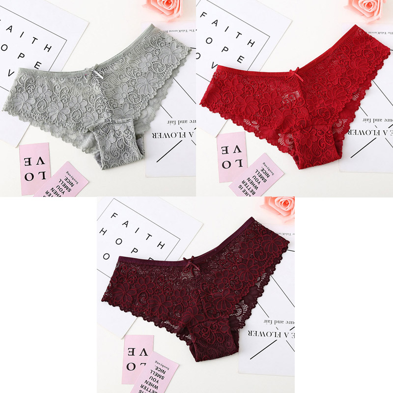3 Pcs Panties For Woman Underwear Sexy Lace Breathable Female Panty Hollow Transparent Briefs Sexy Underwear Women M-XL BANNIROU - Image 10