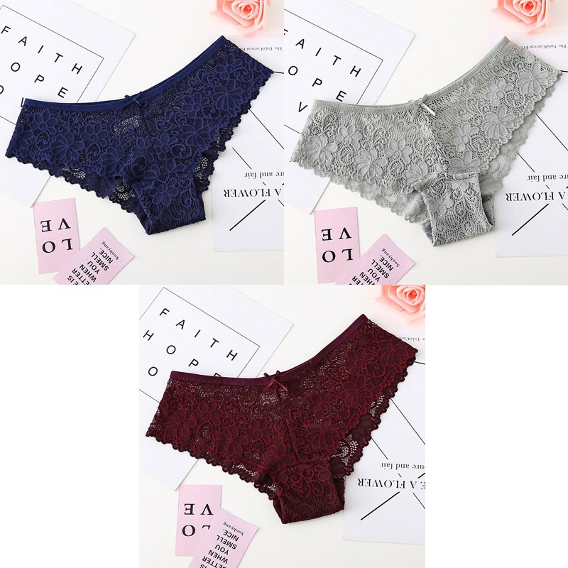 3 Pcs Panties For Woman Underwear Sexy Lace Breathable Female Panty Hollow Transparent Briefs Sexy Underwear Women M-XL BANNIROU - Image 15
