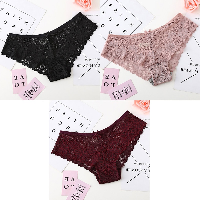 3 Pcs Panties For Woman Underwear Sexy Lace Breathable Female Panty Hollow Transparent Briefs Sexy Underwear Women M-XL BANNIROU - Image 20