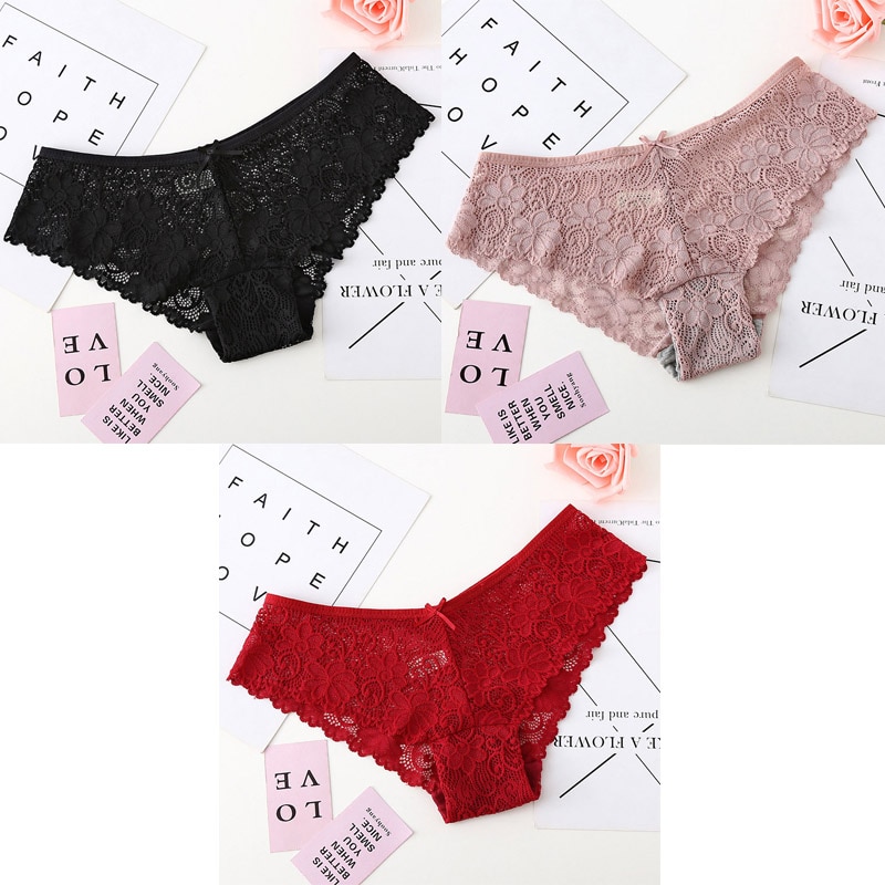 3 Pcs Panties For Woman Underwear Sexy Lace Breathable Female Panty Hollow Transparent Briefs Sexy Underwear Women M-XL BANNIROU - Image 12