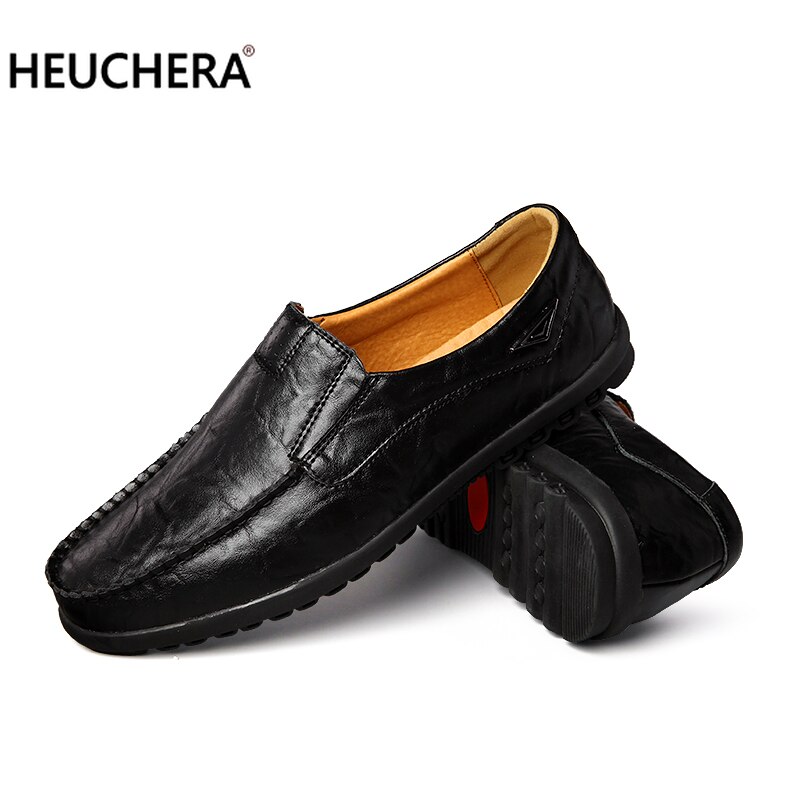 Genuine Leather Men Casual Shoes Luxury Brand 2019 Mens Loafers Moccasins Breathable Slip on Black Driving Shoes Plus Size 38-47 - Image 5