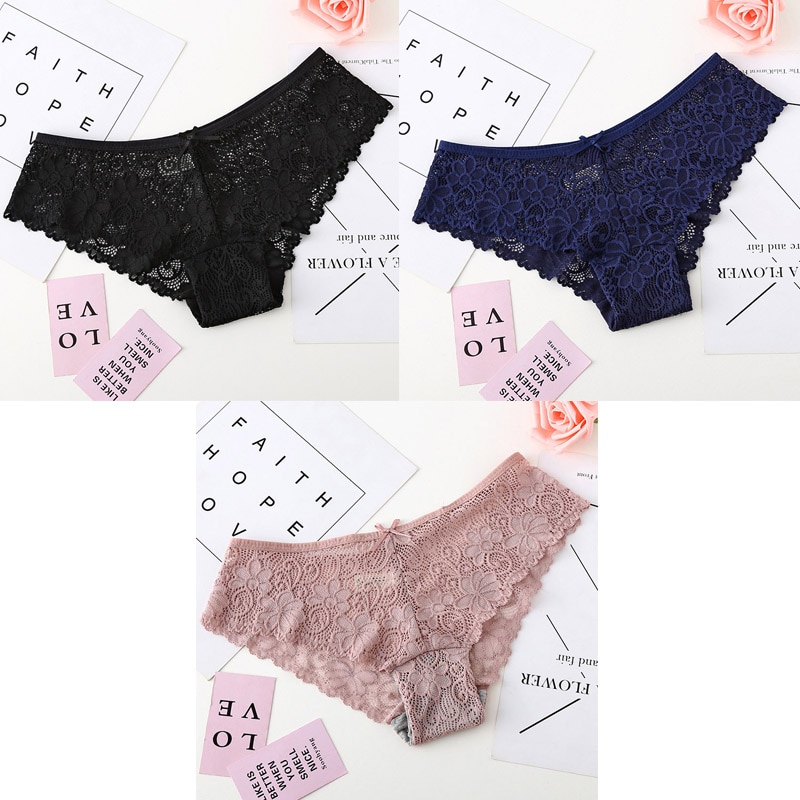 3 Pcs Panties For Woman Underwear Sexy Lace Breathable Female Panty Hollow Transparent Briefs Sexy Underwear Women M-XL BANNIROU - Image 11