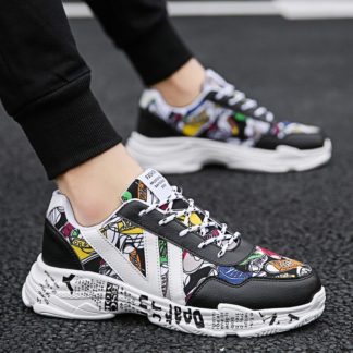 2019 Spring New Harajuku Wind Daddy Shoe Print Word Tide Shoes Sports Casual Men's Shoe Plate Shoes