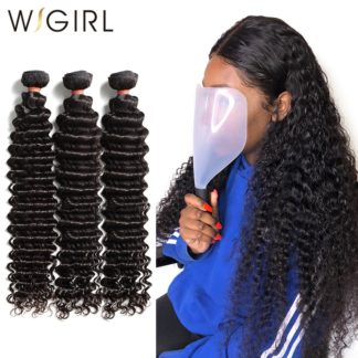 Wigirl Brazilian Hair Weave Bundles Deep Wave 100% Human Hair 28 30 Inch Curly Double Drawn Raw Virgin Hair Extension Vendors 3